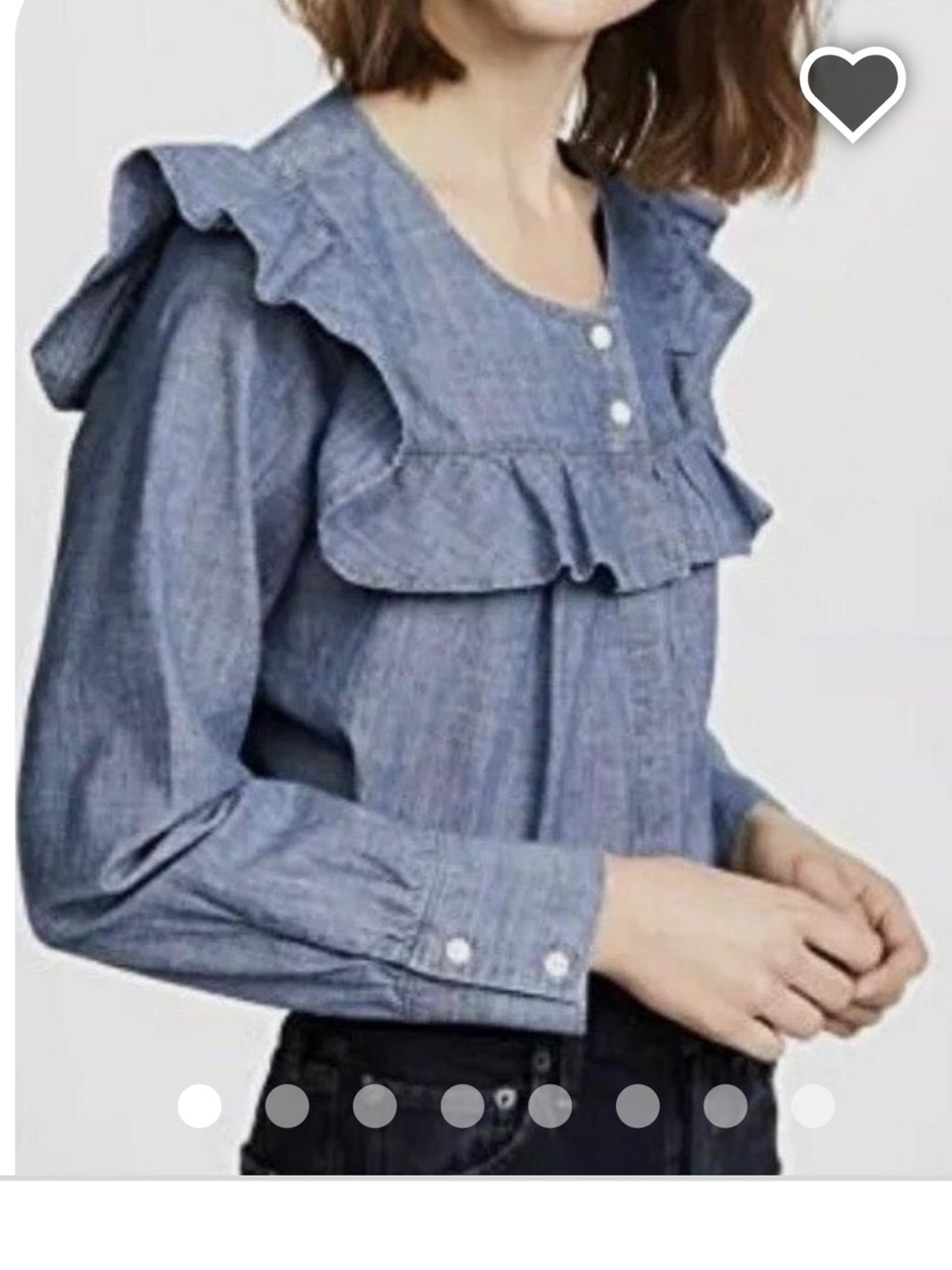 Madewell Women's Chambray Ruffle
Yoke Top XS
